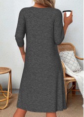 Leopard Patchwork Dark Grey Marl A Line Dress
