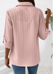 Dusty Pink Long Sleeve Zipper Shirt