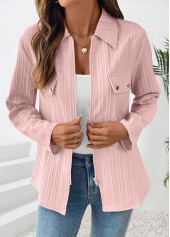 Dusty Pink Long Sleeve Zipper Shirt