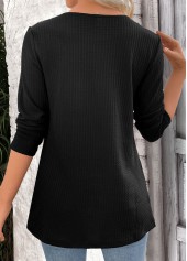 Plaid Black Long Sleeve Fake Two Piece Twinset