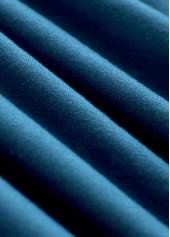 Leopard Peacock Blue 3/4 Sleeve Fake Two Piece Twinset