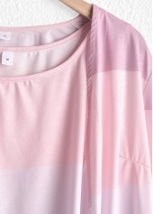 Striped Two Piece Pink Cardigan  and Tank Top