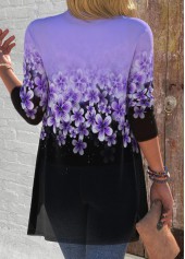 Floral Print Two Piece Purple Cardigan and Tank Top