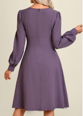 Split Dusty Purple Long Sleeve Dress