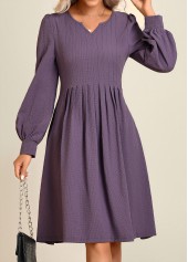 Split Dusty Purple Long Sleeve Dress