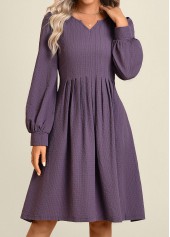 Split Dusty Purple Long Sleeve Dress