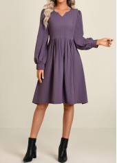 Split Dusty Purple Long Sleeve Dress