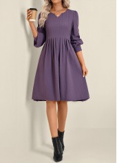 Split Dusty Purple Long Sleeve Dress