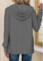 Dark Grey Marl Long Sleeve Zipper Hoodie