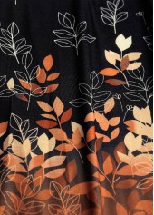 Leaf Print Black Long Sleeve Light Cardigan