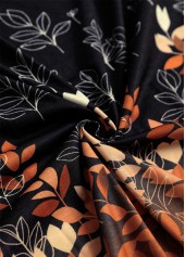 Leaf Print Black Long Sleeve Light Cardigan