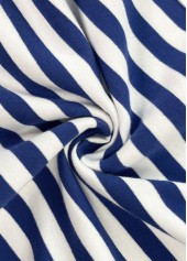 Striped Patchwork Blue Long Sleeve Hoodie