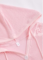 Light Pink Long Sleeve Lace Hoodie