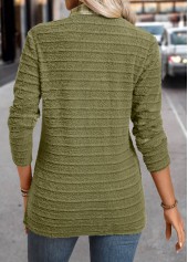 Plaid Avocado Green Long Sleeve Fake Two Piece Twinset