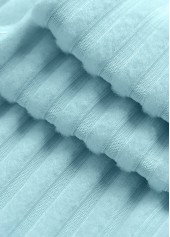 Zipper Mint Green Long Sleeve Split Neck Shirt