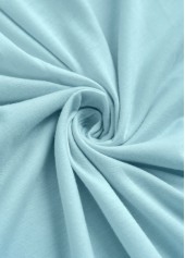 Zipper Mint Green Long Sleeve Split Neck Shirt