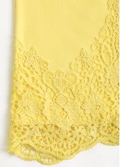 Plus Size Light Yellow Embroidery Long Sleeve T Shirt
