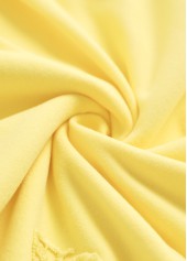 Plus Size Light Yellow Embroidery Long Sleeve T Shirt