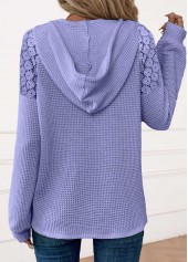 Light Purple Long Sleeve Lace Hoodie