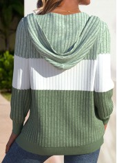 Sage Green Long Sleeve Zipper Hoodie