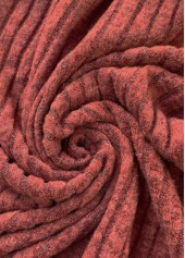 Patchwork Brick Red Long Sleeve T Shirt