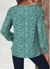 Long Sleeve Green Round Neck T Shirt