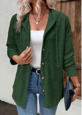 Patchwork Green Long Sleeve Hoodie