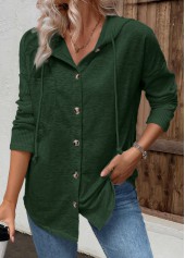 Patchwork Green Long Sleeve Hoodie
