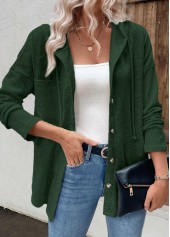 Patchwork Green Long Sleeve Hoodie