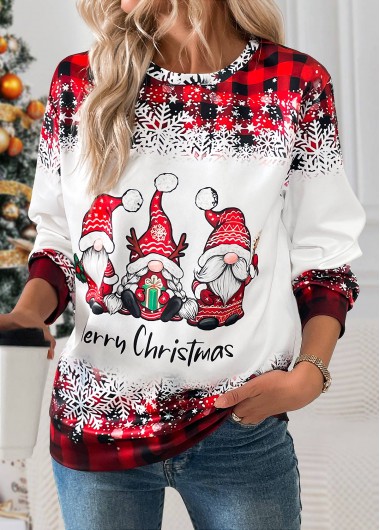 Christmas Santa Claus Print Tummy Coverage Red T Shirt