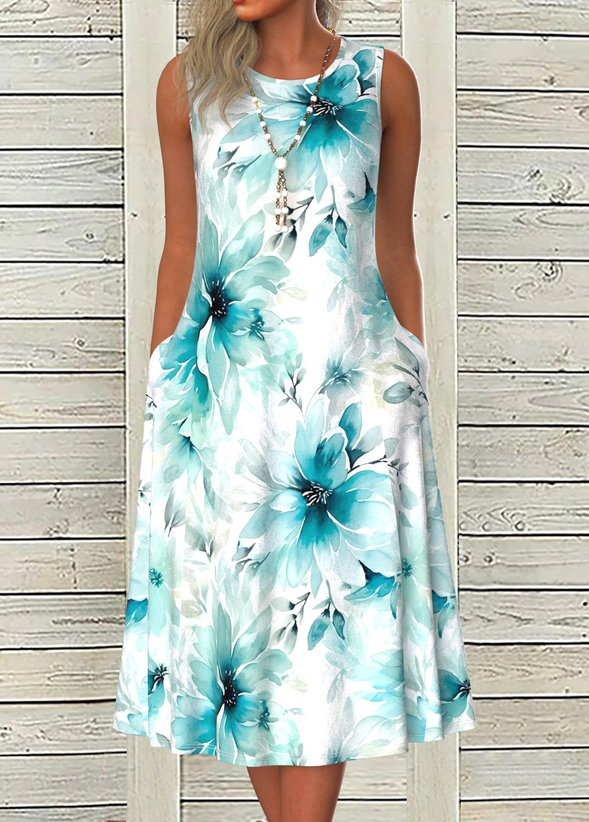 Floral Print Sleeveless Dress