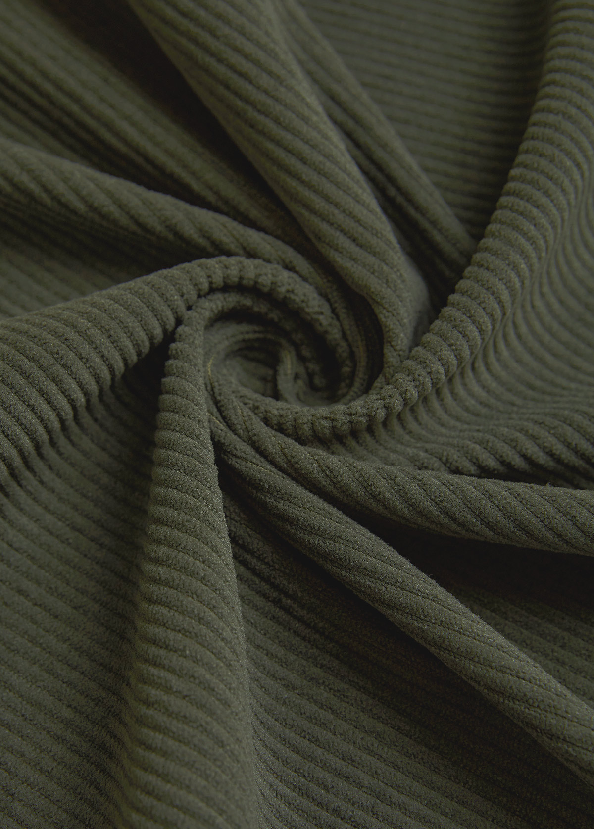 Patchwork Olive Green Sleeveless Shirt Collar Corduroy Waistcoat