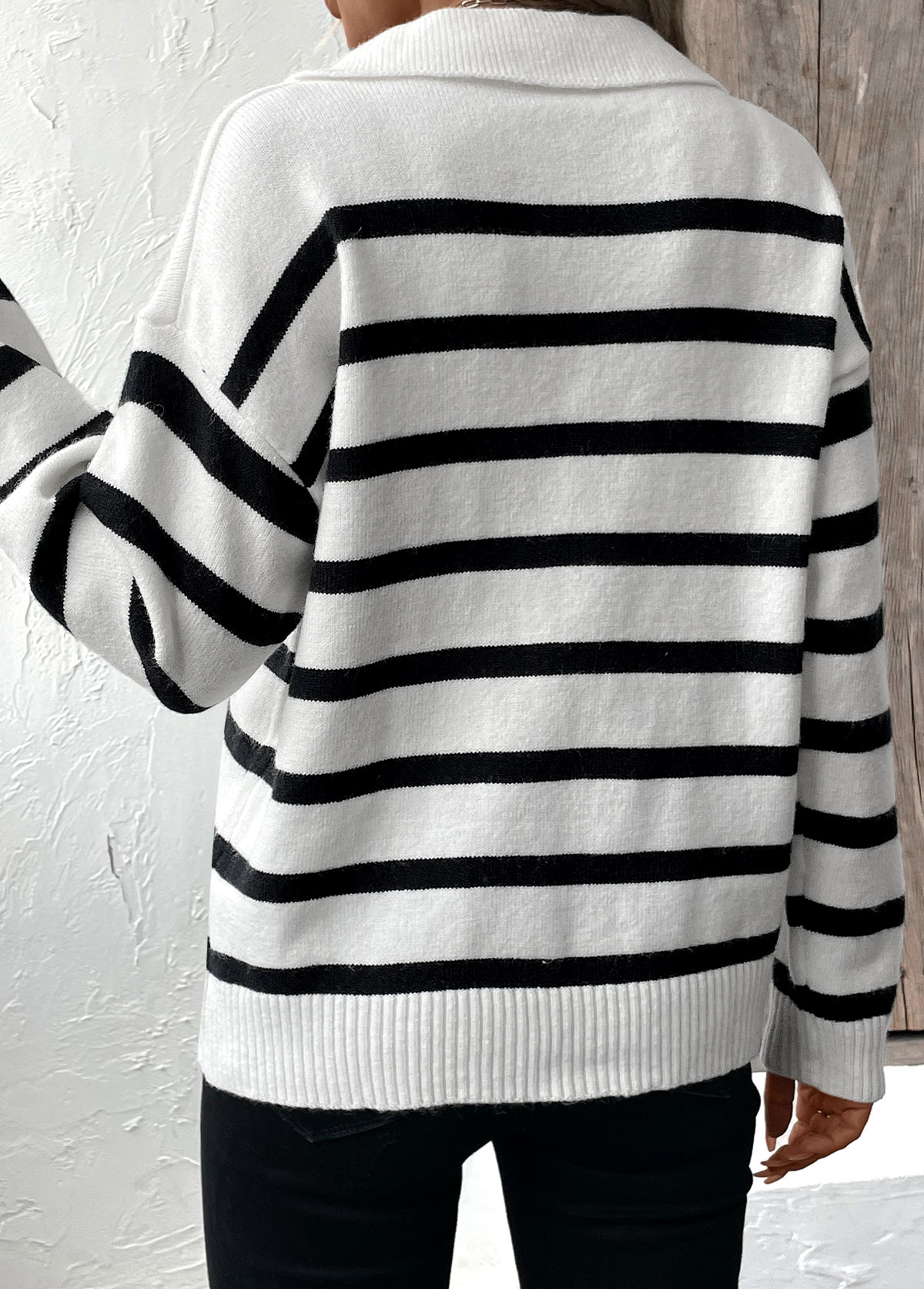 Toggle Sweater in White