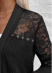 Patchwork Black Long Sleeve Light Cardigan