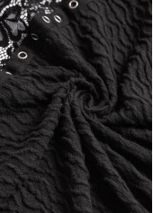 Patchwork Black Long Sleeve Light Cardigan