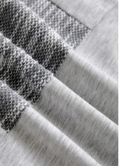 Light Grey Plus Size Patchwork Long Sleeve Hoodie