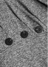 Patchwork Grey Long Sleeve Turn Down Collar Blouse