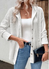 Patchwork Light Grey Long Sleeve Hoodie