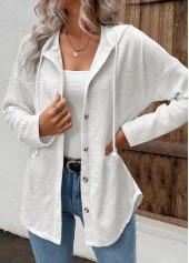 Patchwork Light Grey Long Sleeve Hoodie