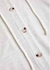 Patchwork Light Grey Long Sleeve Hoodie