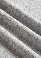 Plus Size Light Grey Patchwork Long Sleeve T Shirt