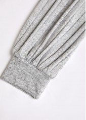 Plus Size Light Grey Patchwork Long Sleeve T Shirt