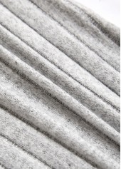 Plus Size Light Grey Patchwork Long Sleeve T Shirt