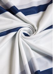 Plus Size White Patchwork Striped Long Sleeve T Shirt