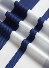 Plus Size White Patchwork Striped Long Sleeve T Shirt