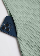 Floral Print Tummy Coverage Sage Green Long Sleeve Dress