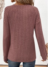 Patchwork Dark Reddish Purple Long Sleeve T Shirt