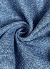 Patchwork Denim Blue Long Sleeve Lapel Coat