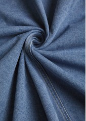 Patchwork Denim Blue Long Sleeve Lapel Coat