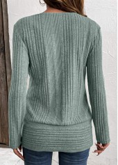 Surplice Green Long Sleeve Fake Two Piece Twinset